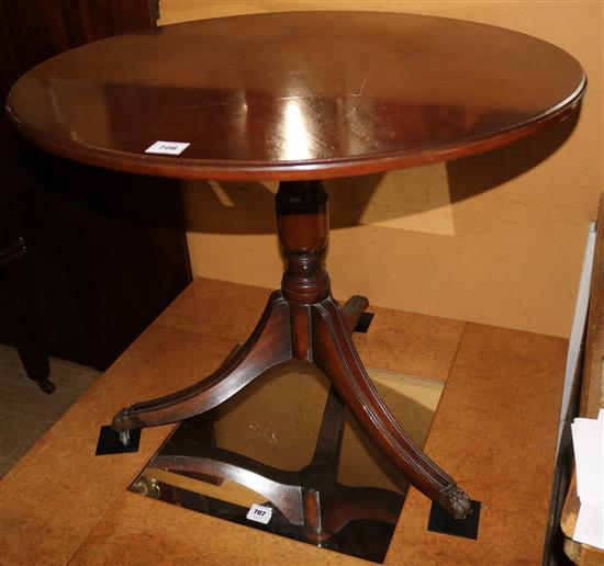 Regency style mahogany circular topped tea table(-)